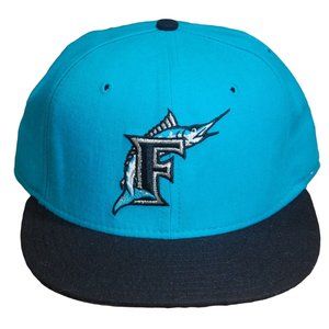 Vintage Florida Marlins 5950 New Era Diamond Collection Hat 7 3/8 Made in USA